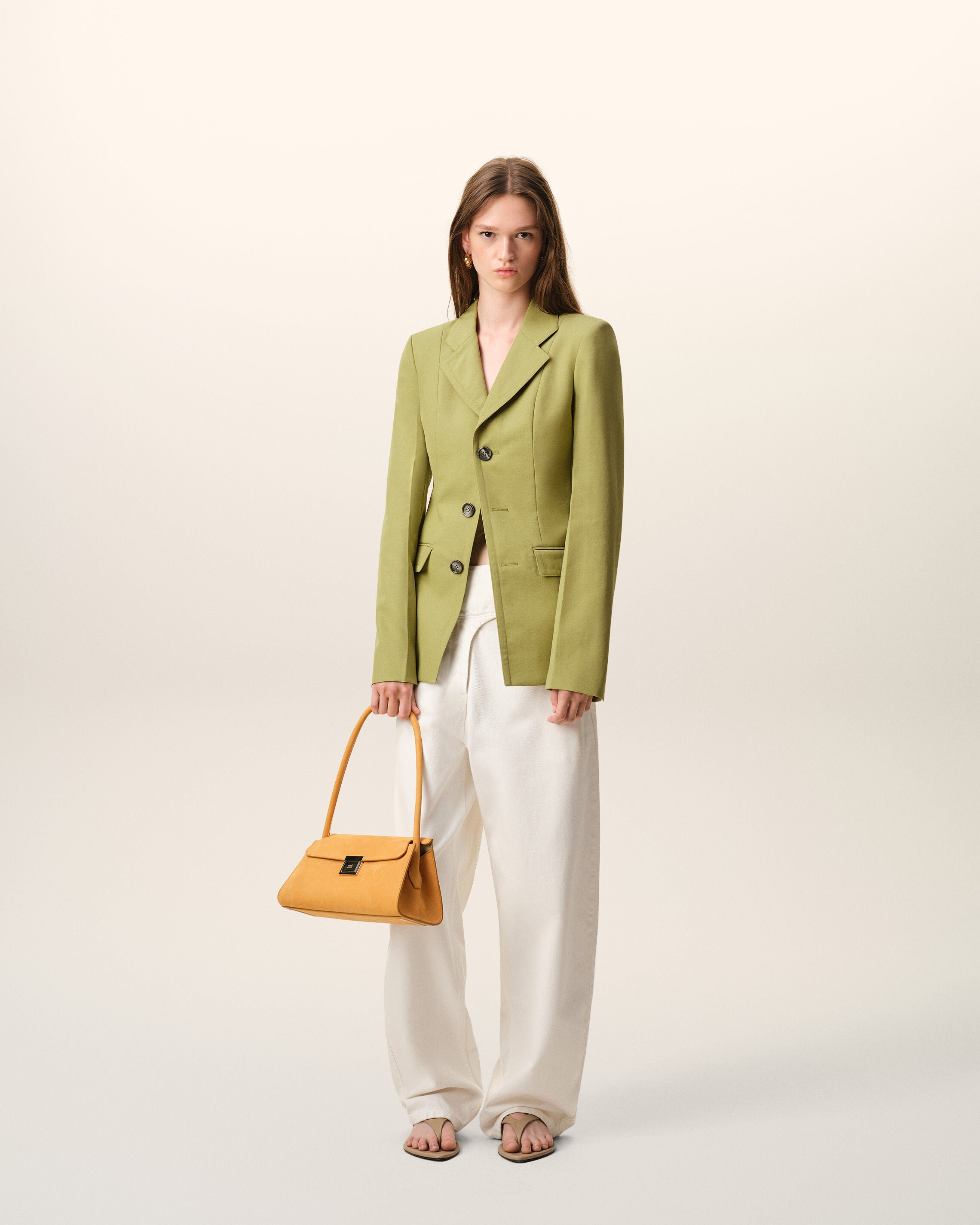 Jaqueta Feminina de Lã em Tela Matcha | Ami Paris