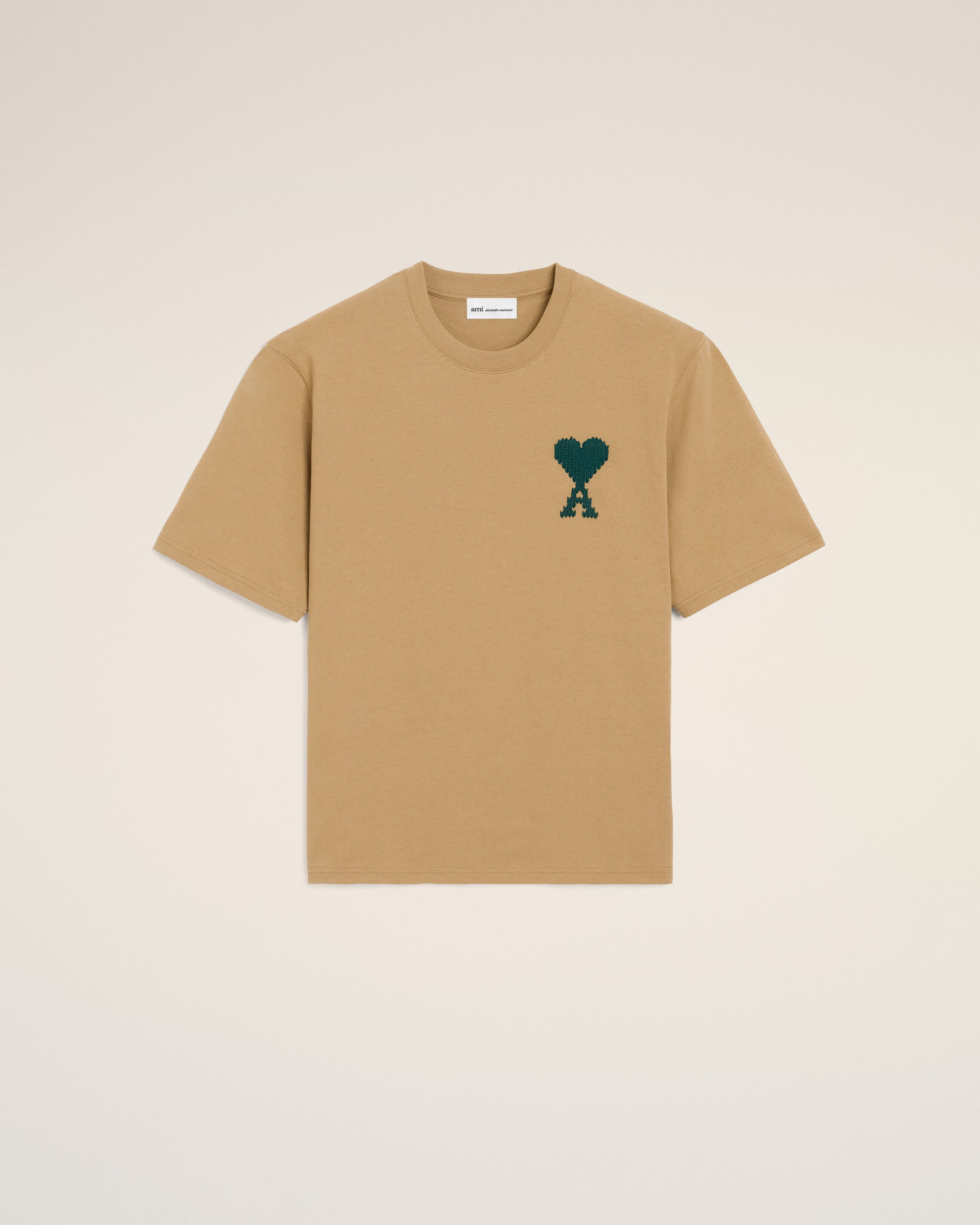 Camisola Ami de Coeur Bege de Algodão CAMEL / EVERGREEN | Ami Paris