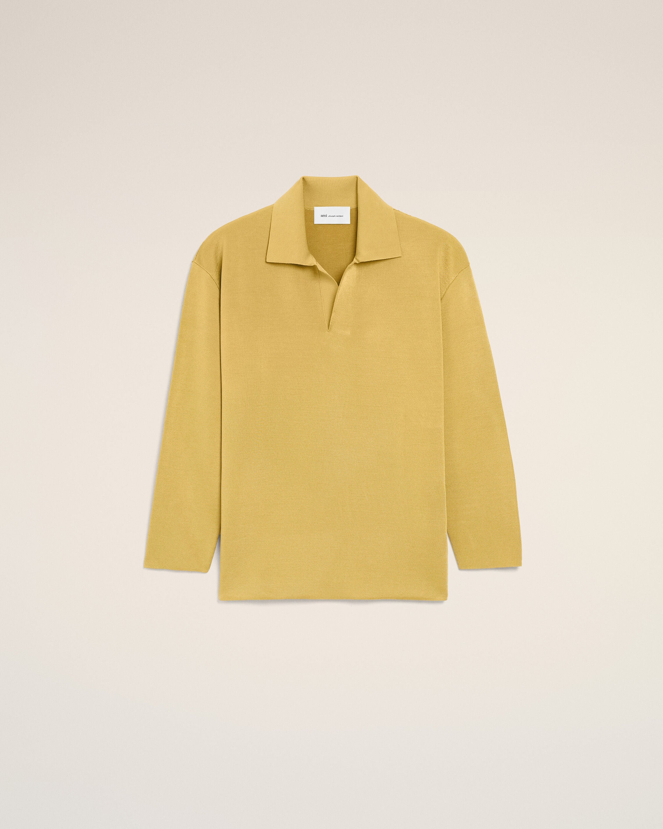 POLO AMARELO PASTEL De Malha de Lã Amarela Manga Comprida | Ami Paris