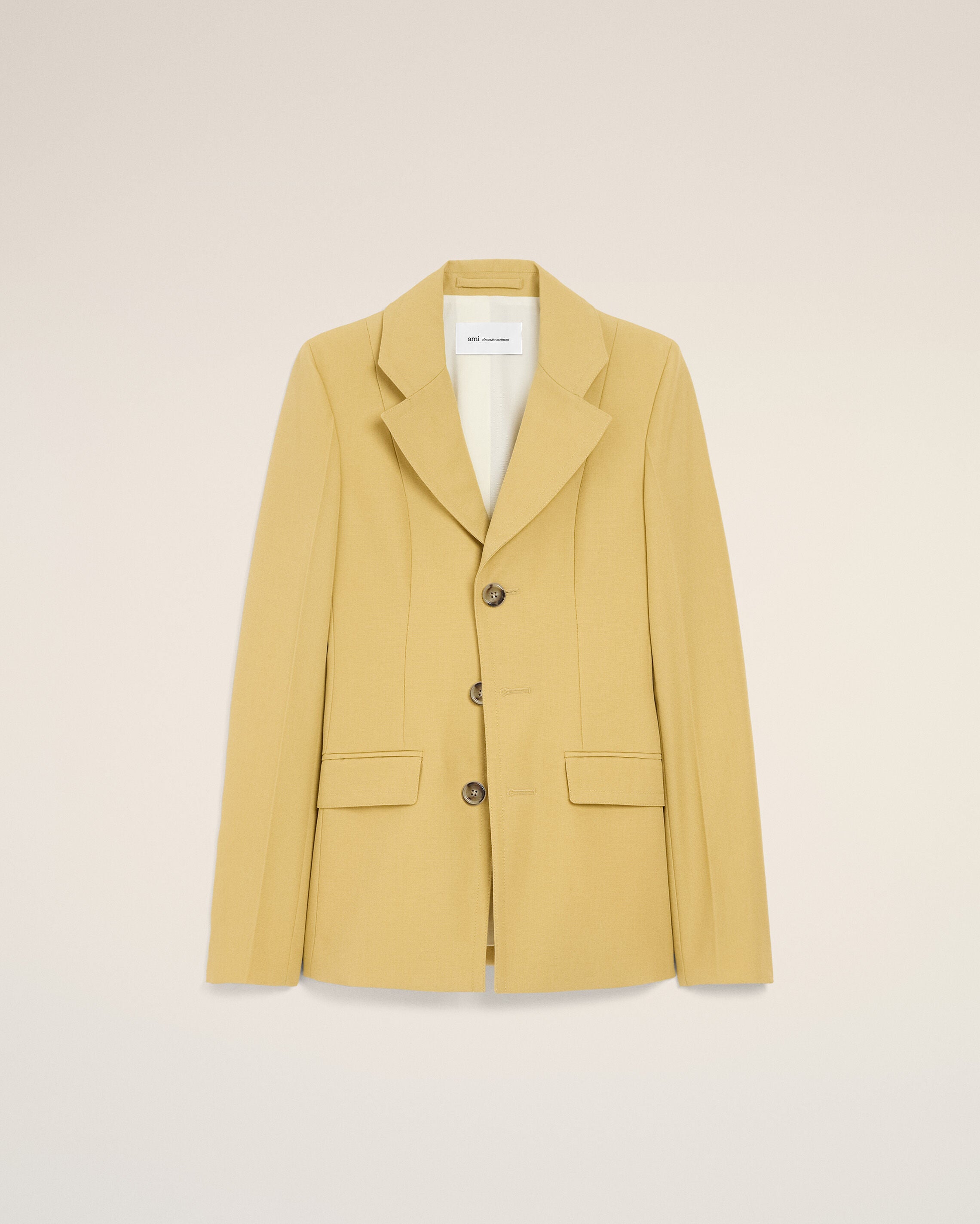 Jaqueta Feminina de Lã Amarelo Pastel Novo | Ami Paris