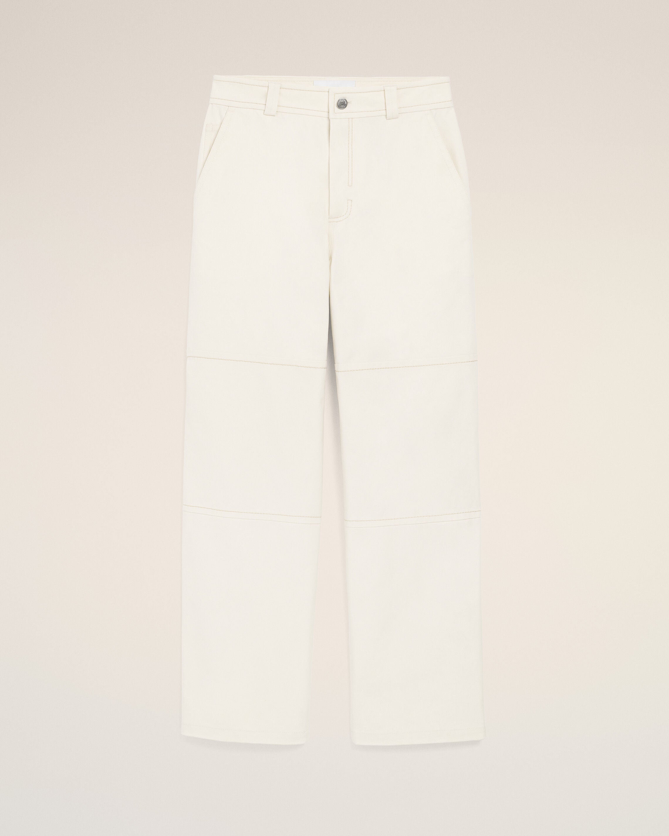 BRANCO CREME Calças de Trabalho em Algodão Branco | Ami Paris