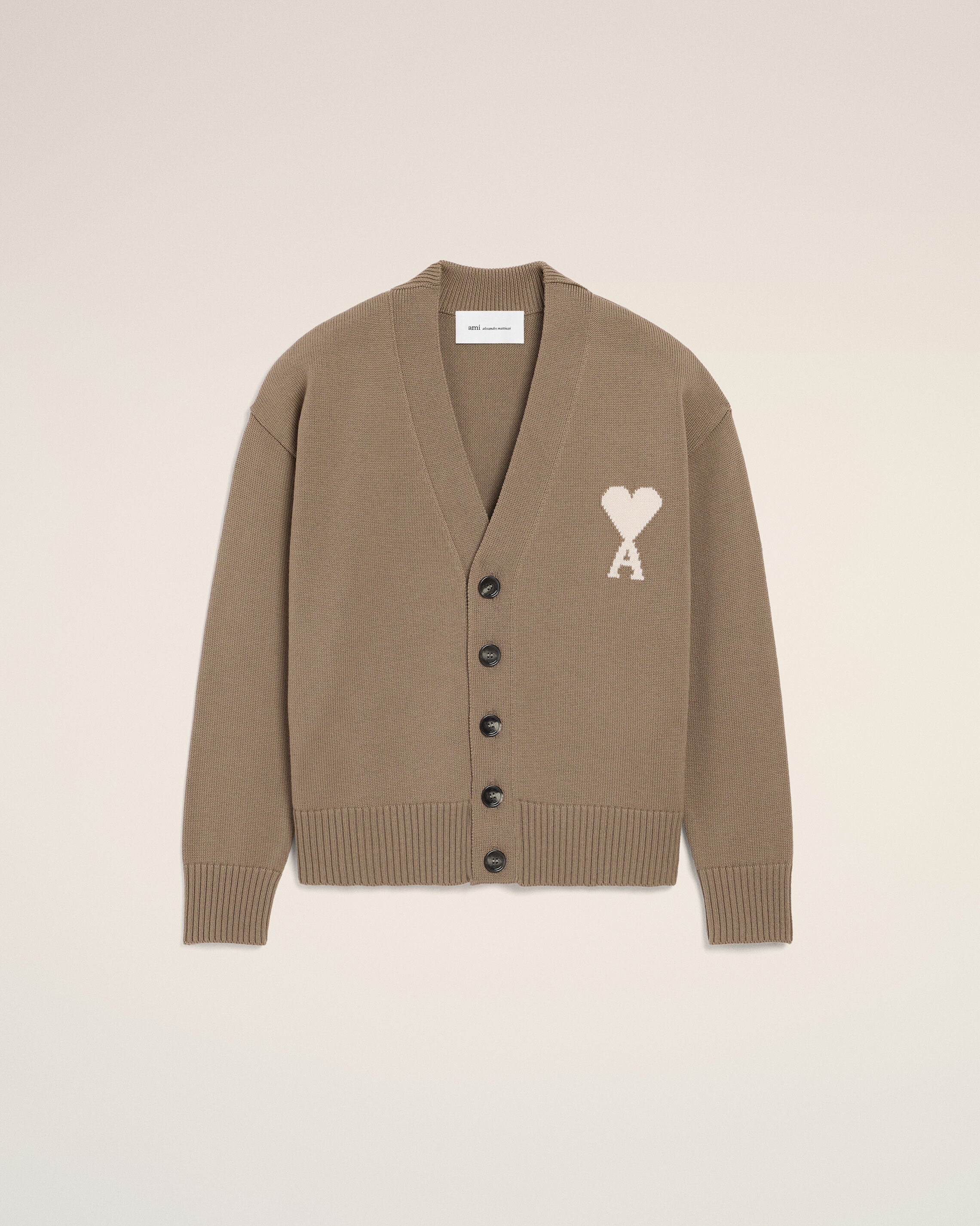 Cardigãem Lã Bege TAUPE/Branco Off Bege | Ami Paris