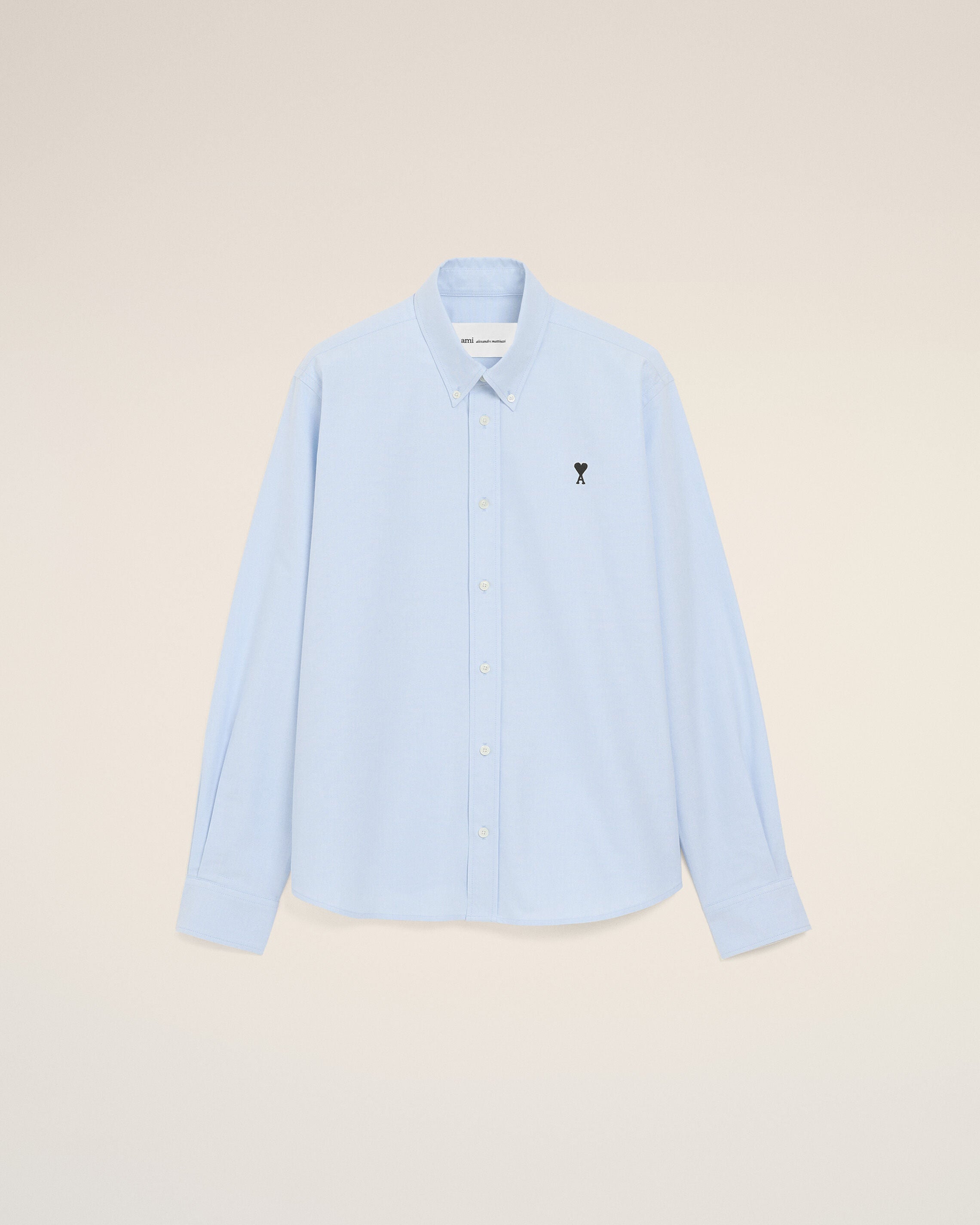 Camisa Ami de Coeur Azul Marinho em Algodão Botão por Botão | AMI PARIS