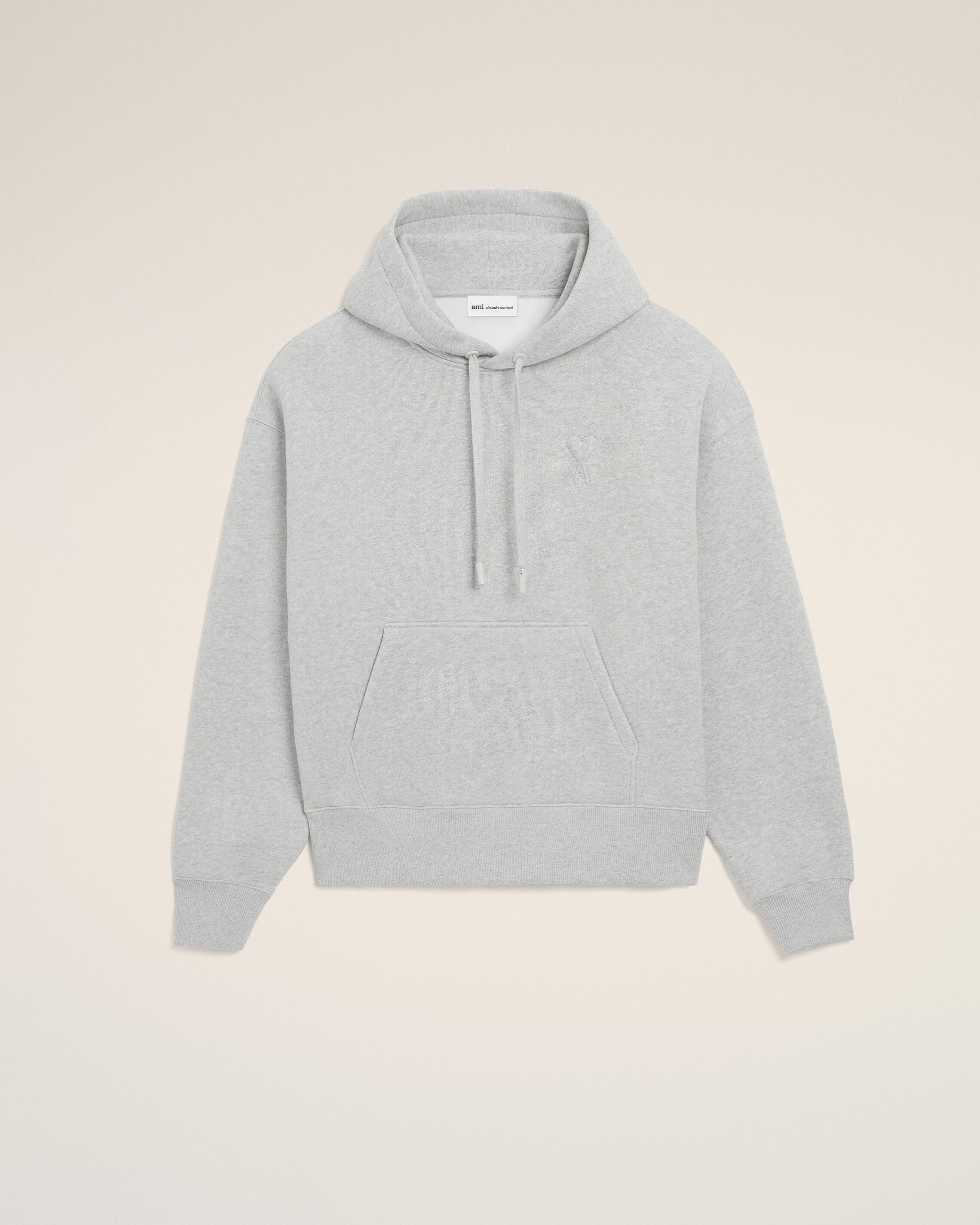 Moletom Ami de Coeur Cinza Heather Ash Cinza em Algodão Estampado | Ami Paris
