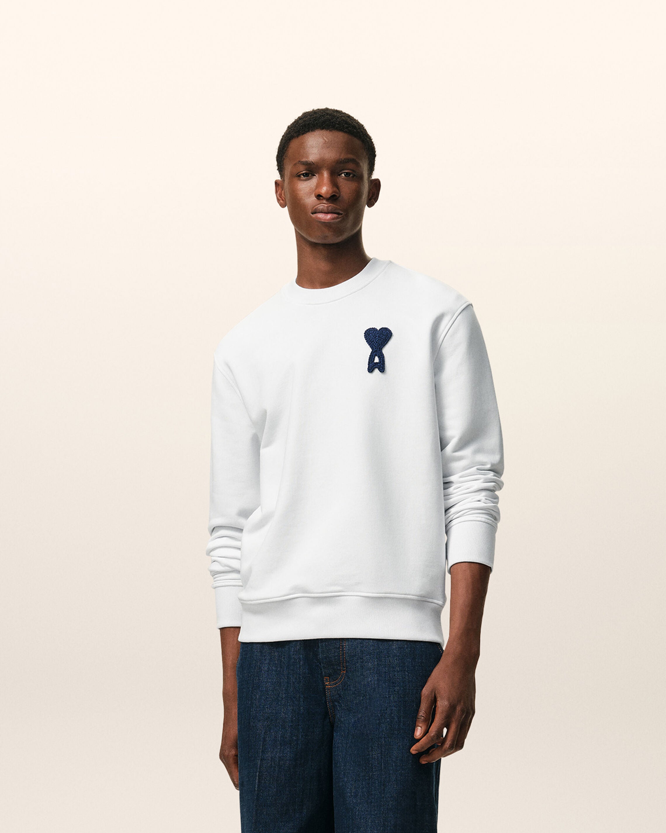 Sweatshirt Ami De Coeur de Malha de Algodão Branco/Caneta Branca | Ami Paris