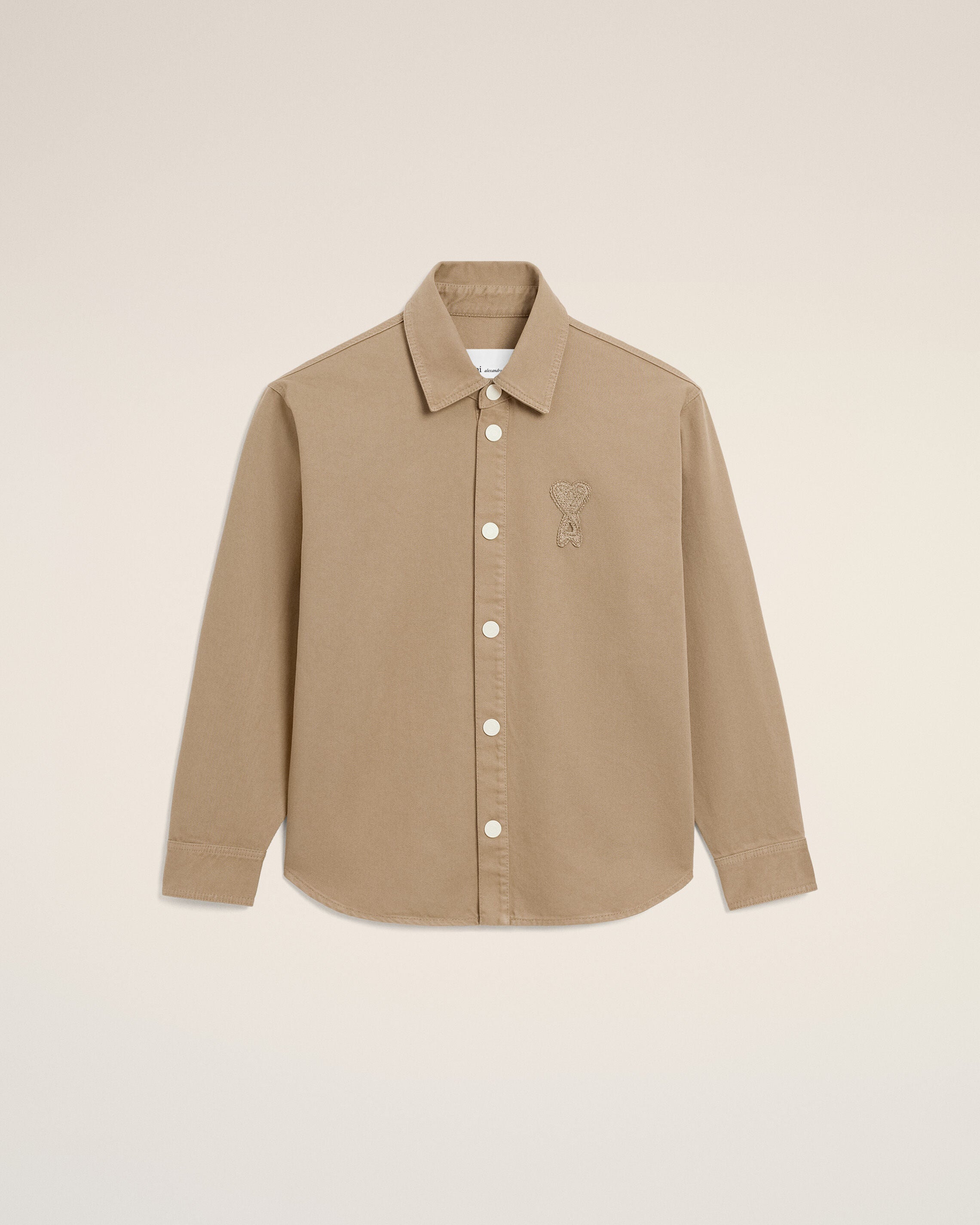 TAUPE BEIGE Overshirt de malha de algodão bege | Ami Paris