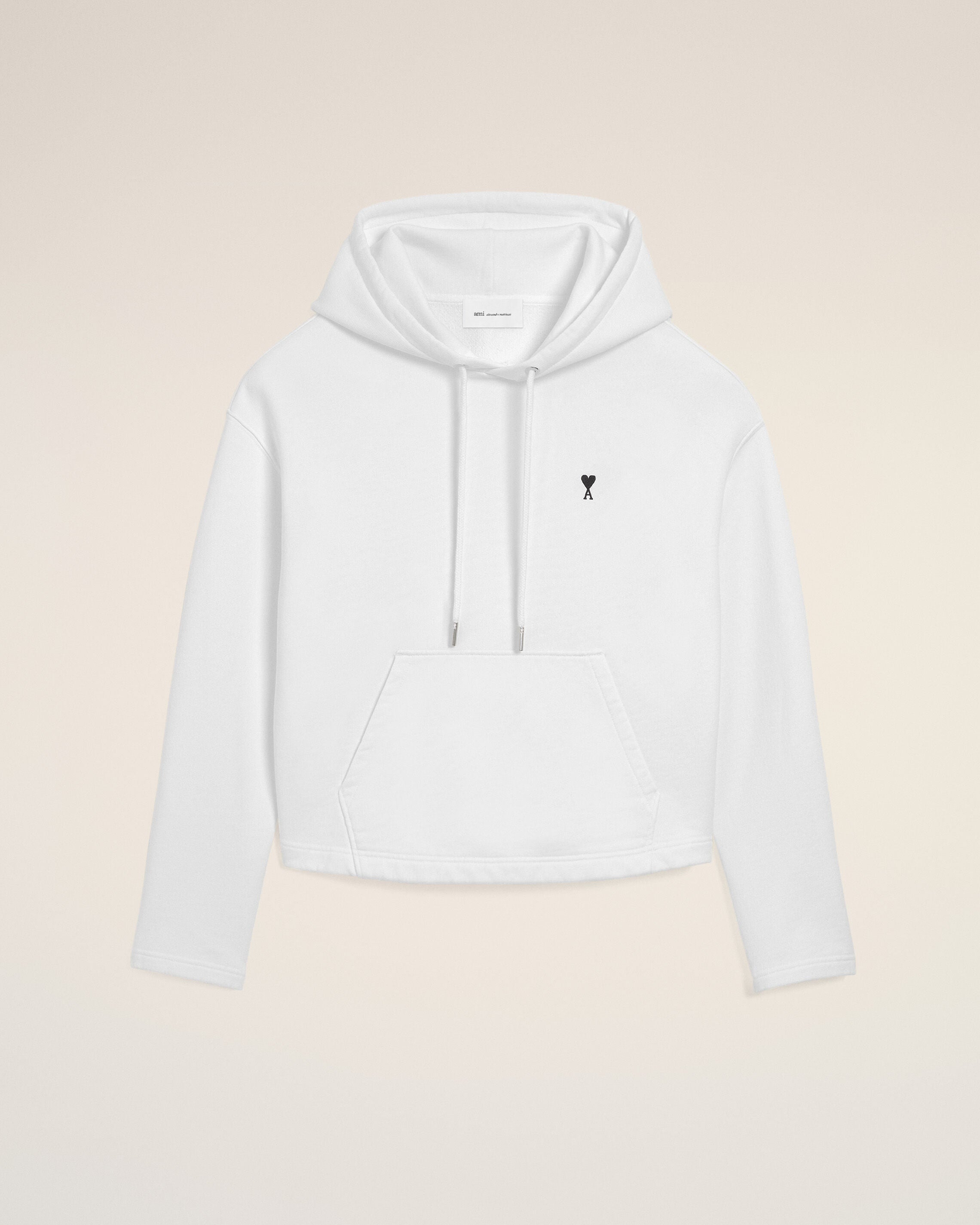 WHITE Hoodie Ami De Coeur de Algodão Contrastante | AMI PARIS
