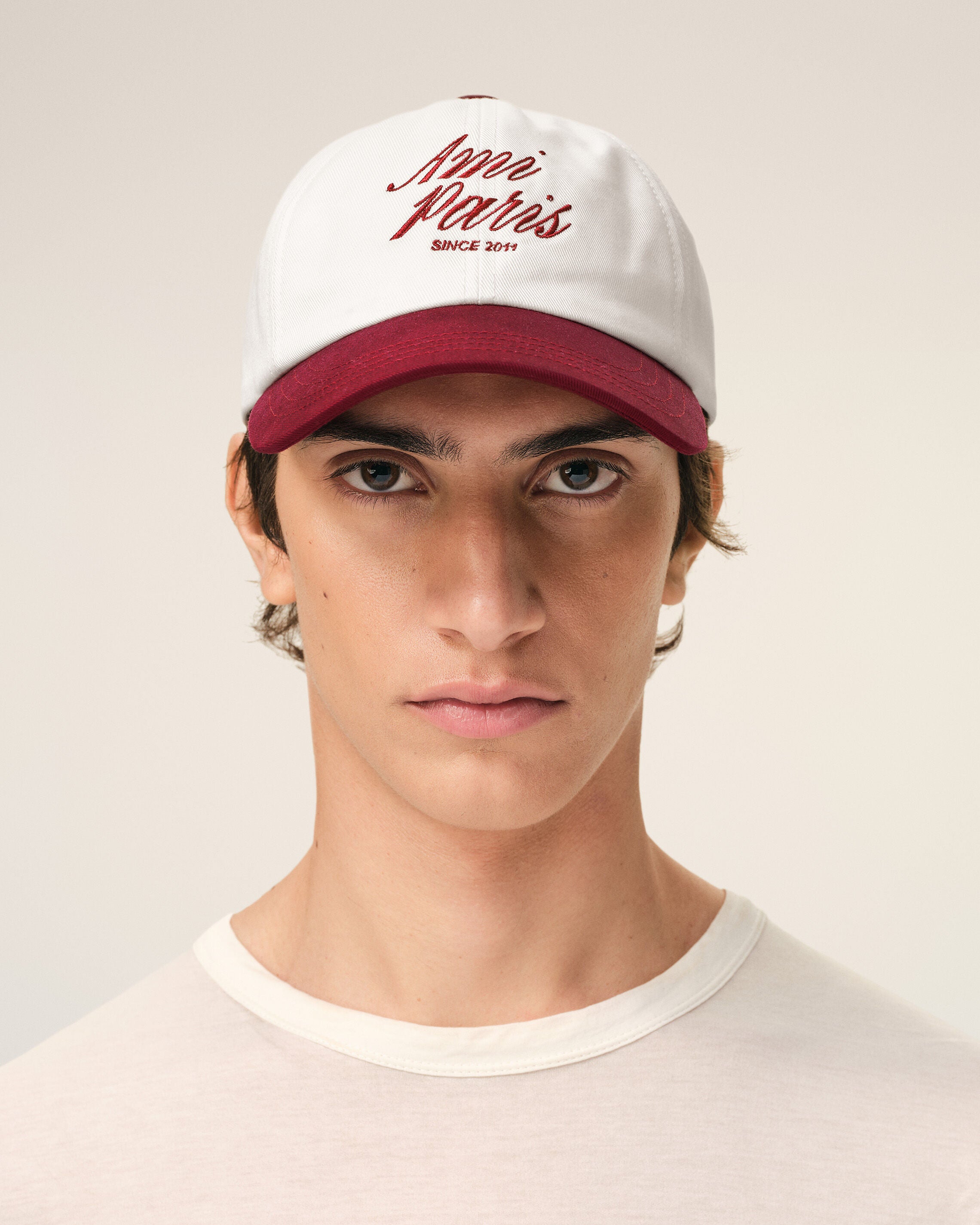 Boné de algodão bicolor vermelho e branco RUBIS/CREAM Ami Paris | Ami Paris