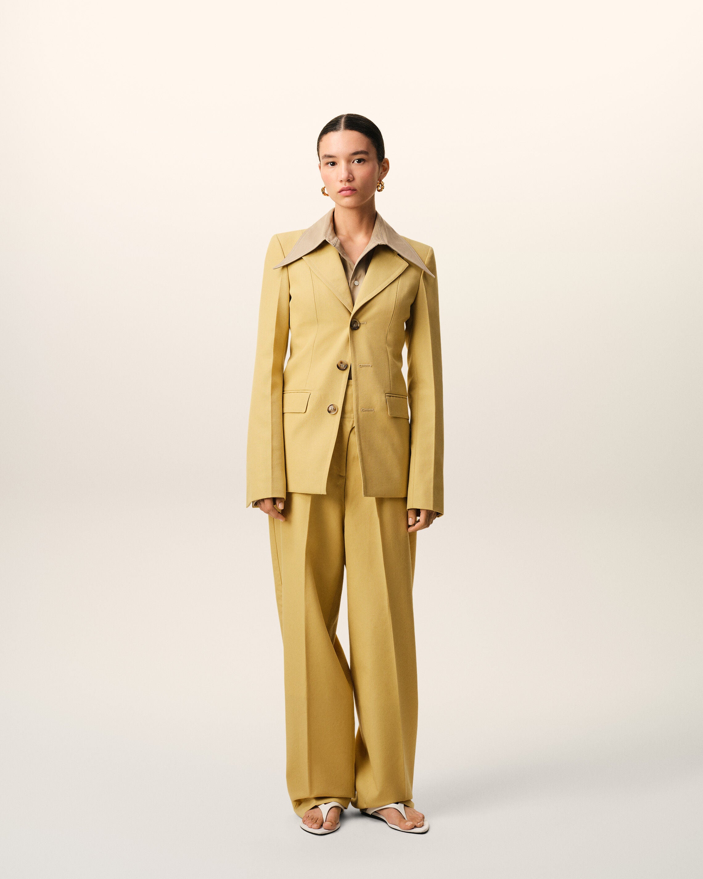 Jaqueta Feminina de Lã Amarelo Pastel Novo | Ami Paris