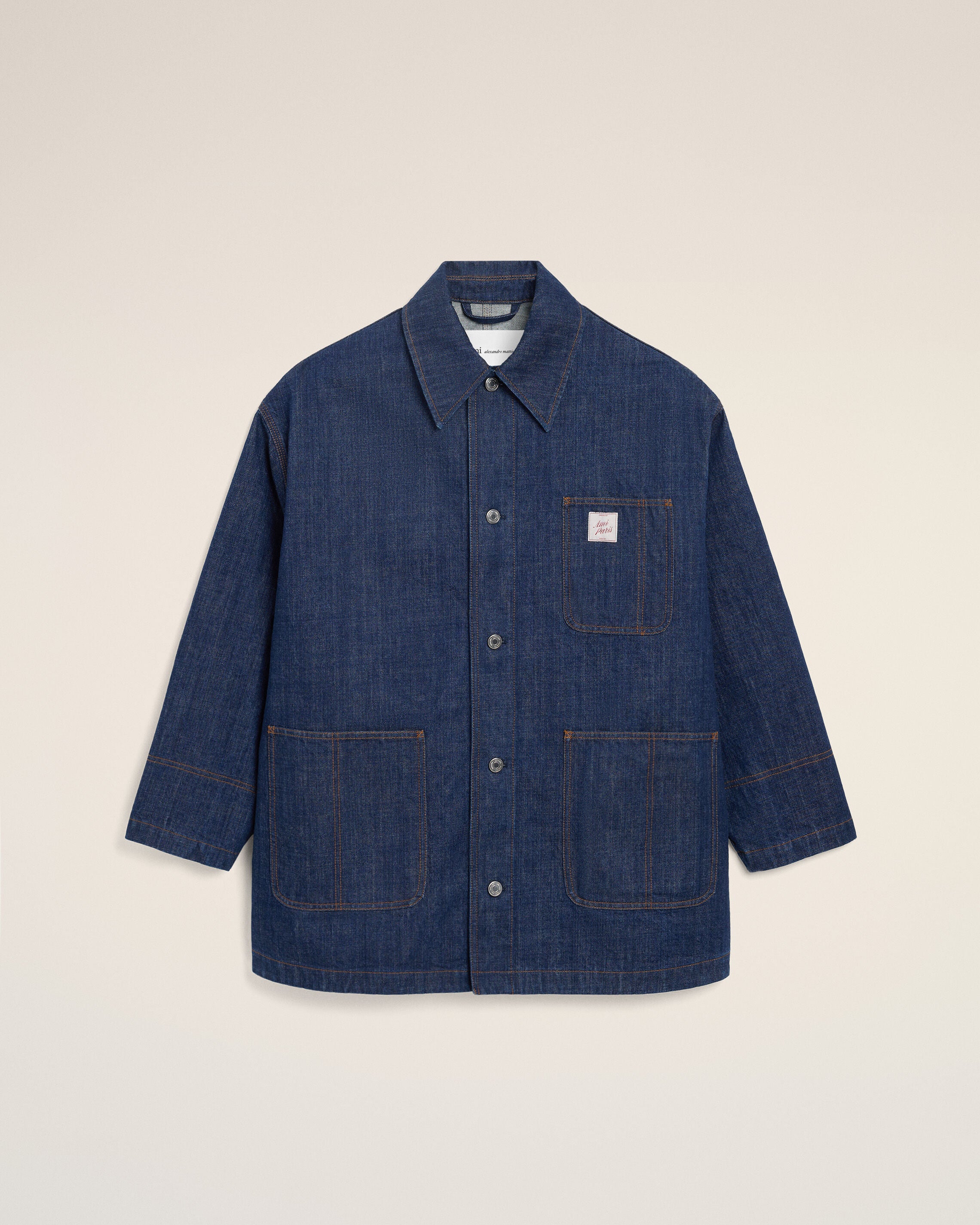 Jaqueta Trabalhador em Algodão Azul Indigo Ami Paris Heritage Label | Ami Paris